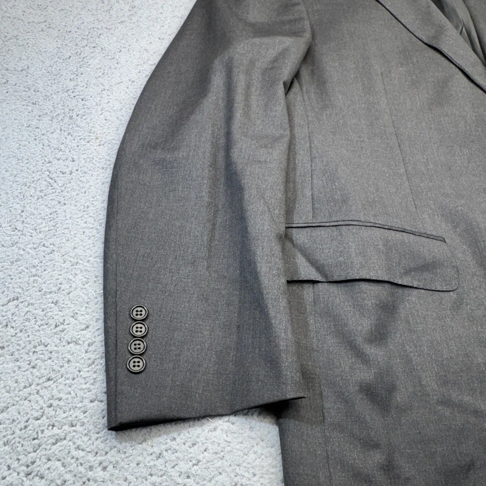 Canali‎ Blazer Mens 48L Gray Worsted Wool 2 Button Sport Coat Jacket Italy 13290